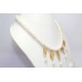 Necklace women's natural golden topaz pearls stones P 326